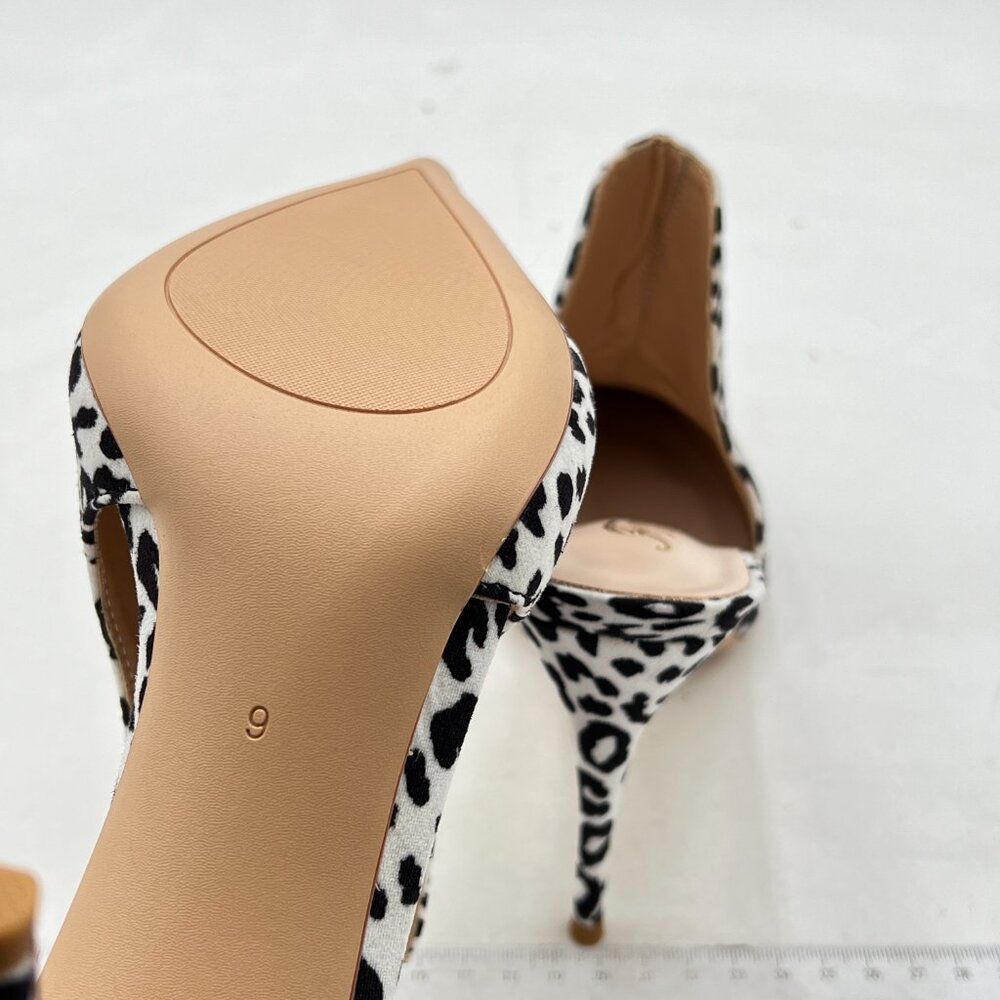 Fowt White Leopard Print Side V Cut Pointed Toe H… - image 6
